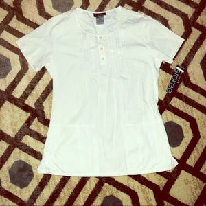 White Cherokee scrubs top XS